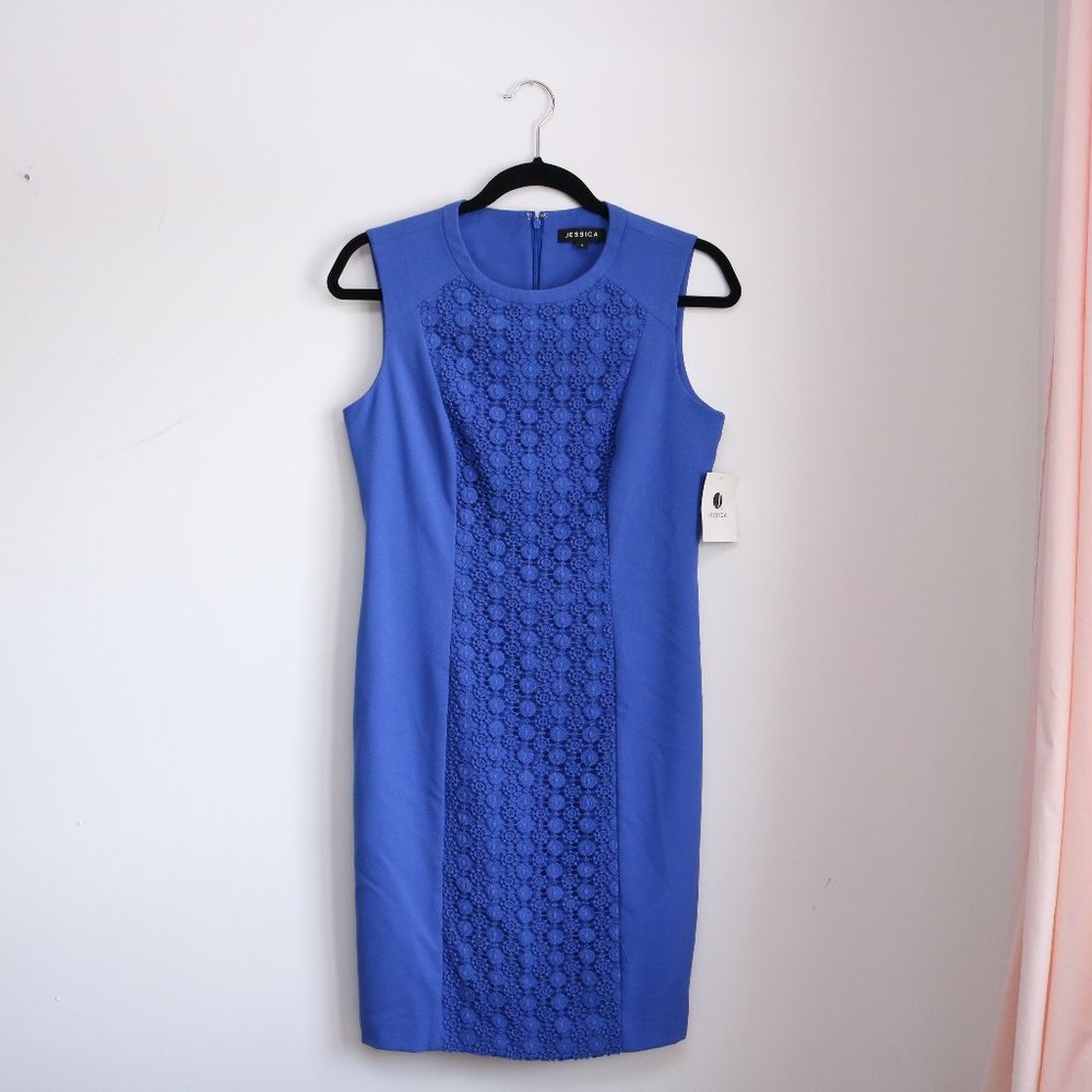 Fitted Dress with Lace Inlay